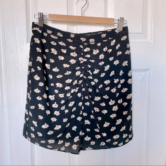 Madewell Silk Floral Skirt with Ruching - Picture 1 of 6